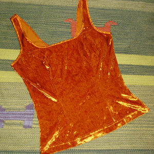 Victorias Secret orange velvet fitted tank top XS